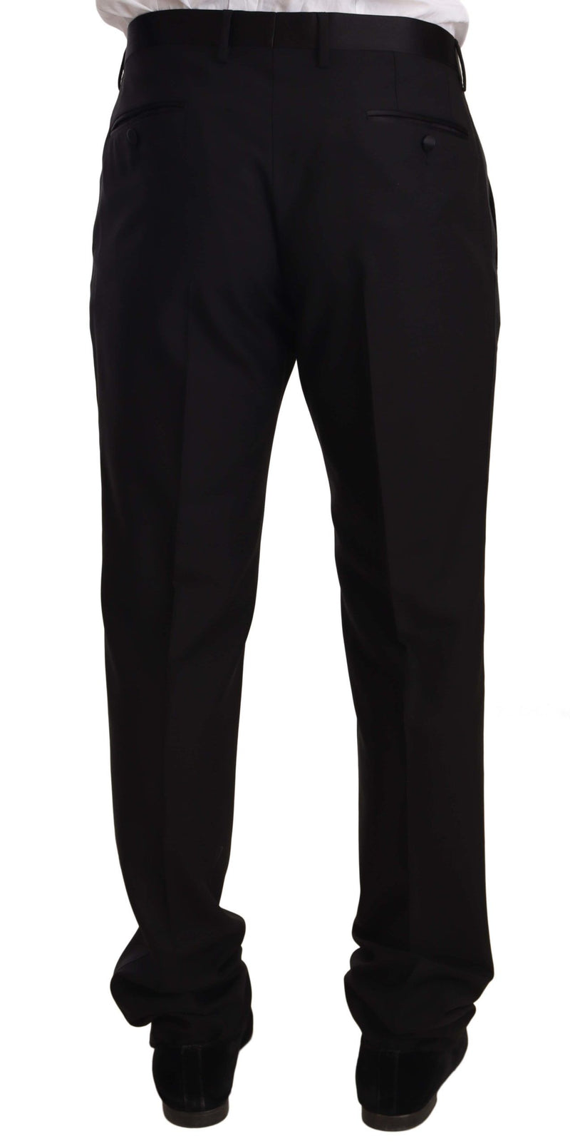 Eleganti pantaloni da smoking magro neri