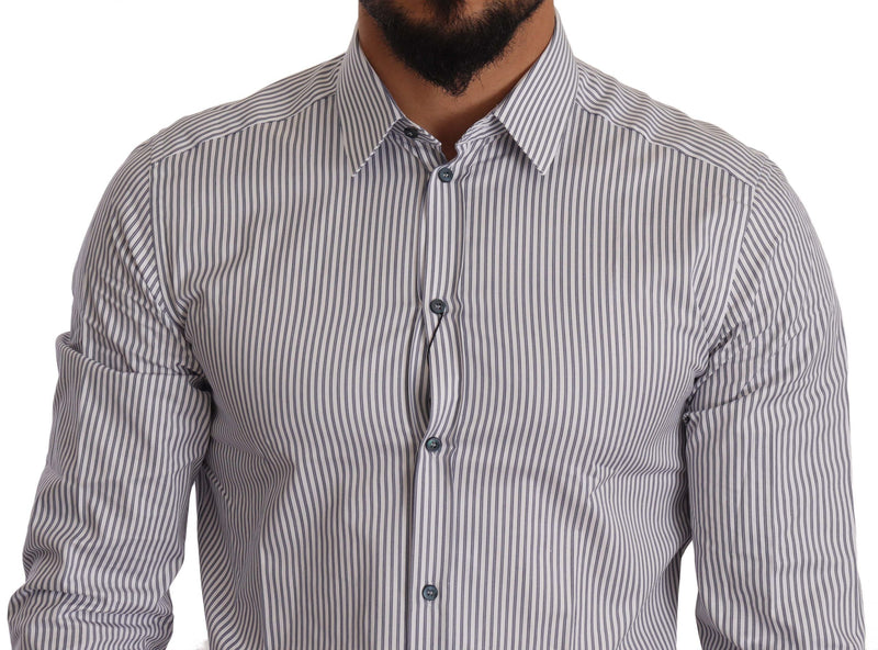 Shirt en coton à rayures élégantes Slim Fit