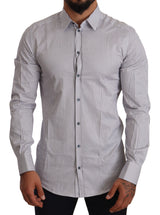 Shirt en coton à rayures élégantes Slim Fit