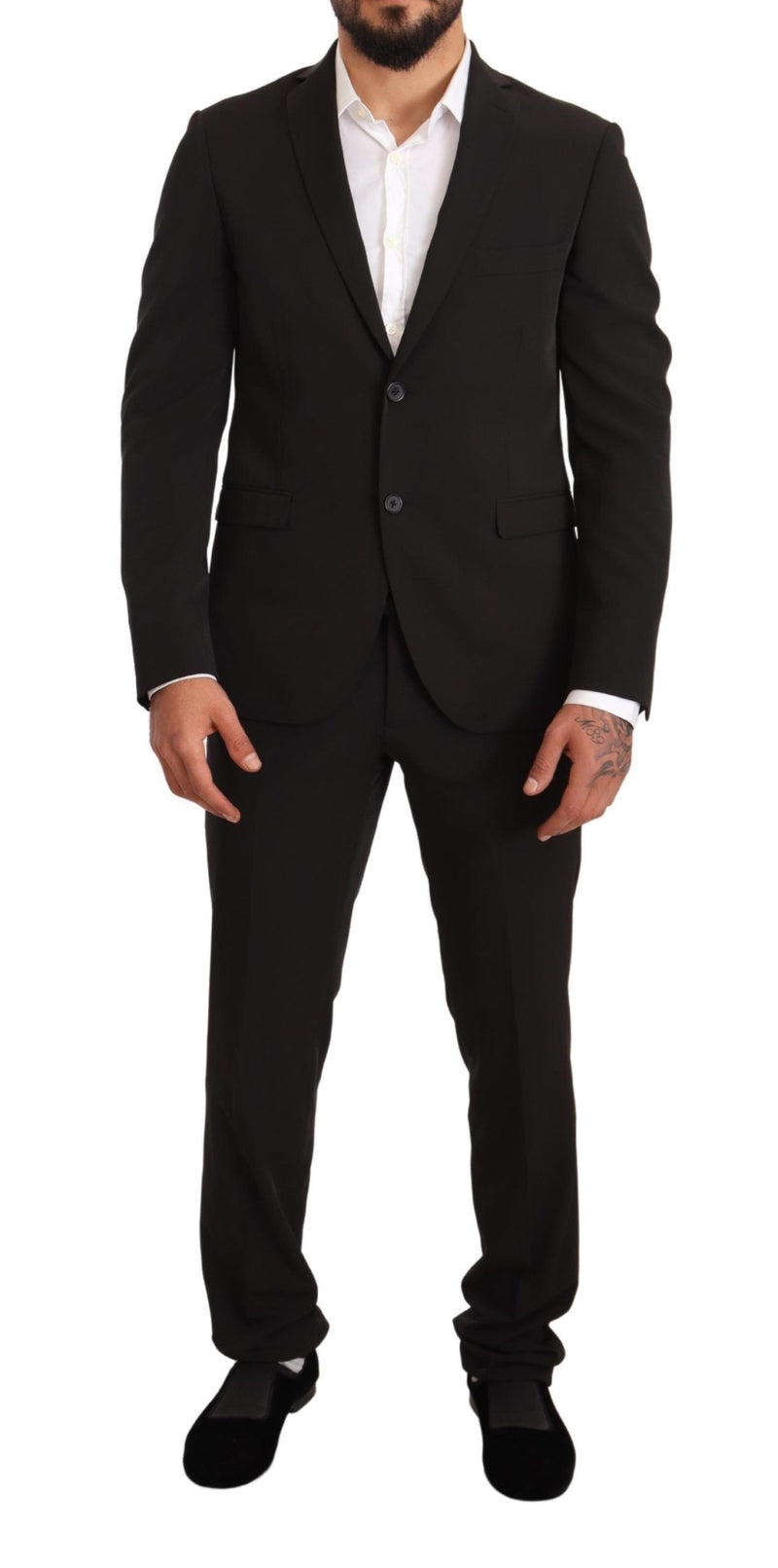 Elegante abito a due pezzi in forma Black Slim Fit