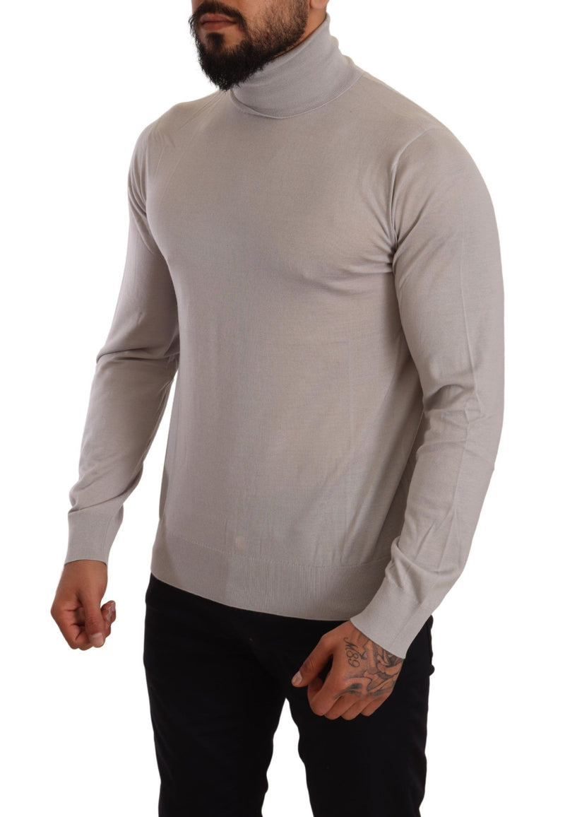 Eleganter hellblauer Kaschmir -Rollkragenpullover -Pullover