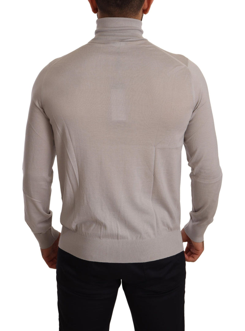 Eleganter hellblauer Kaschmir -Rollkragenpullover -Pullover