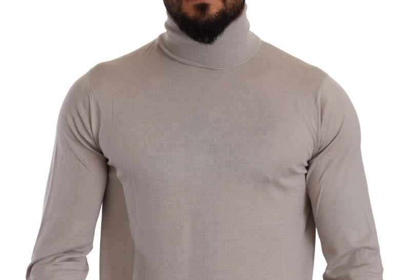 Eleganter hellblauer Kaschmir -Rollkragenpullover -Pullover