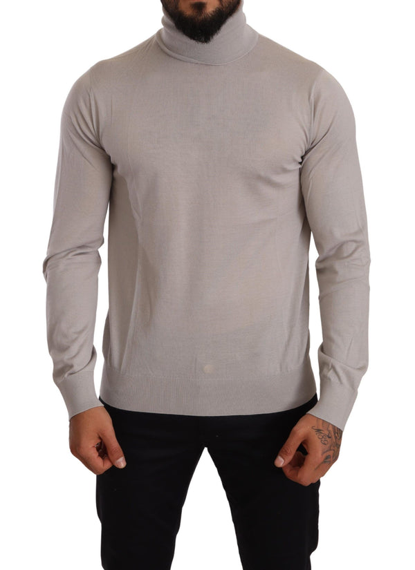 Eleganter hellblauer Kaschmir -Rollkragenpullover -Pullover