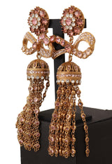 Elegantes pendientes de arco de oro antiguo