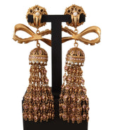 Elegantes pendientes de arco de oro antiguo