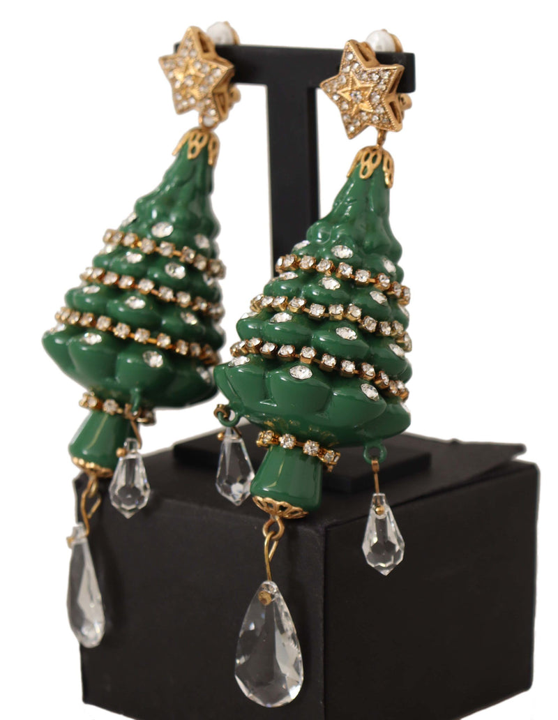 Boucles d'oreilles à arbre de Noël en cristal enchanteur