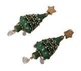 Boucles d'oreilles à arbre de Noël en cristal enchanteur