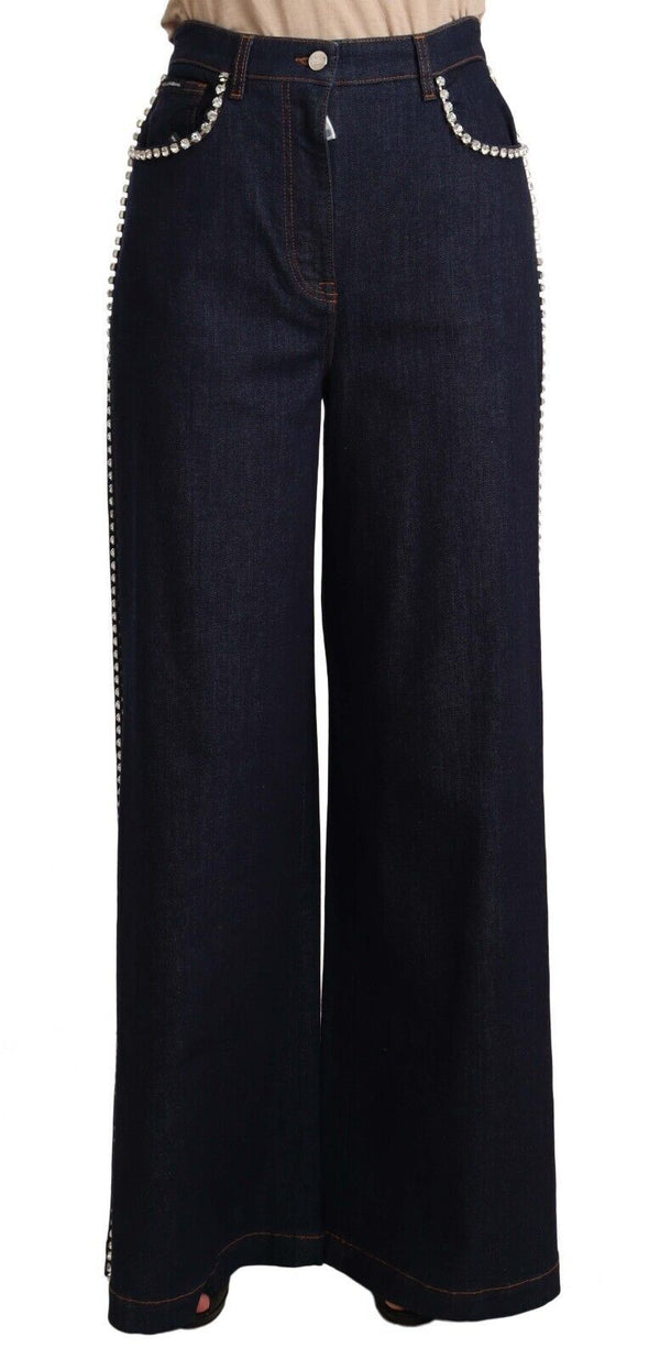 Elegante dunkelblaue Flare -Jeans Jeans