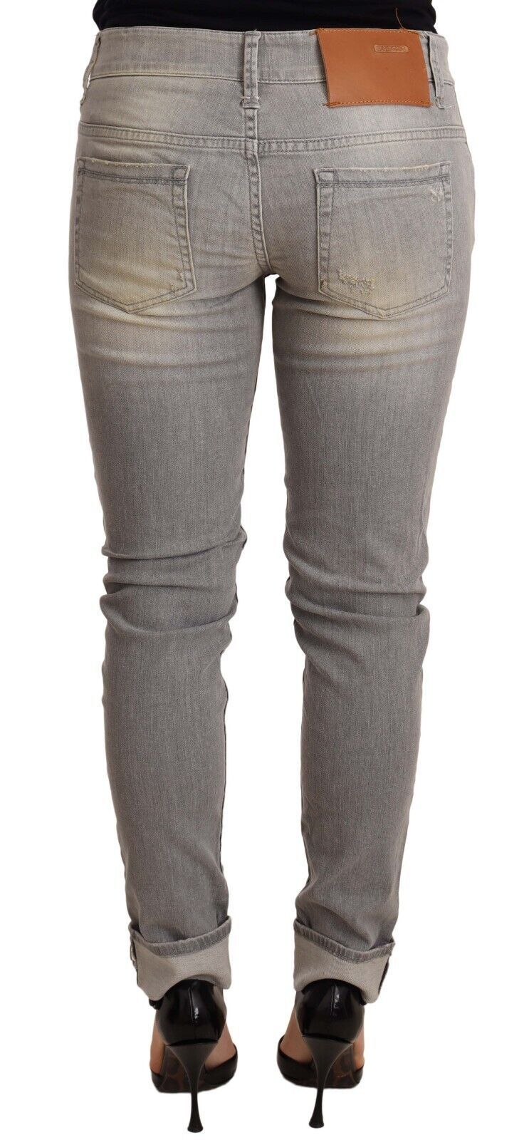 Jeans de mezclilla gris de fit chic Slim Fit