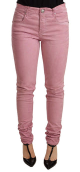 Elegante schlanke Fit Pink Denim Jeans