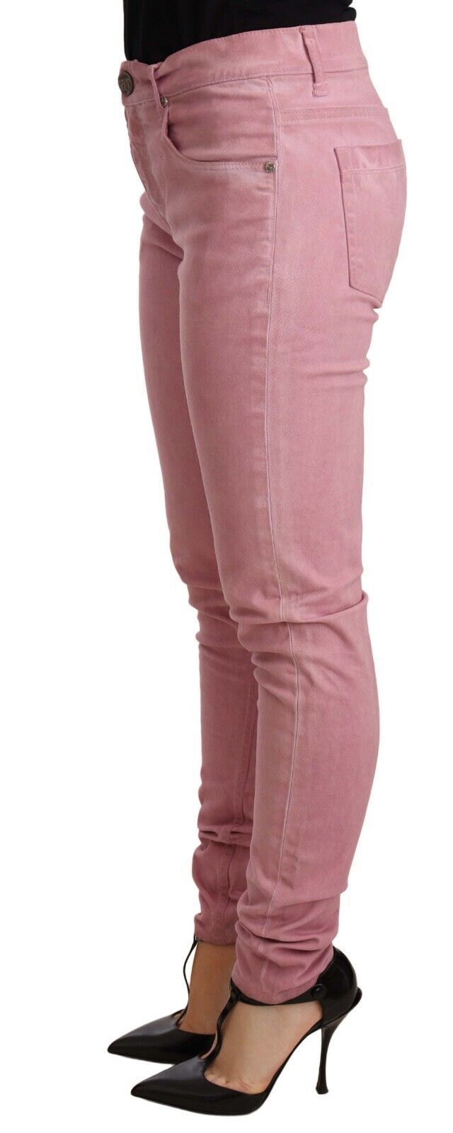 Jeans de mezclilla rosa elegante Fit Slim Fit