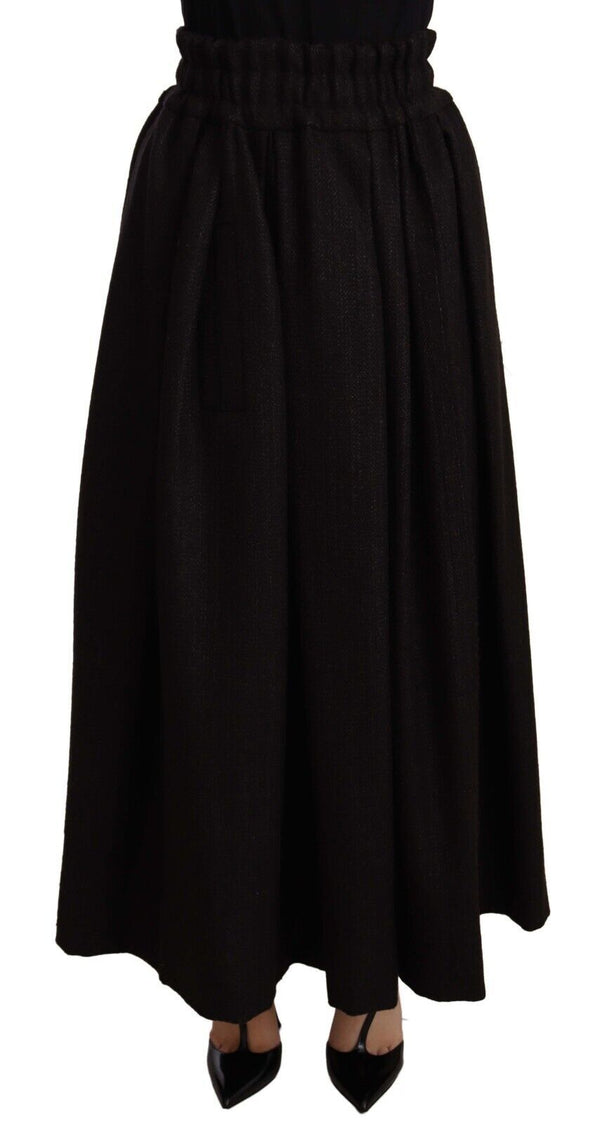 Eleganter Hoher Taille Maxi A-Line-Wollrock