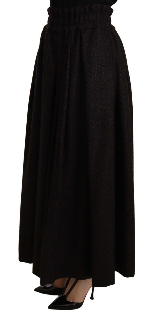 Eleganter Hoher Taille Maxi A-Line-Wollrock