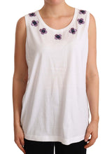 Floral Trim Logo Tank Top σε λευκό