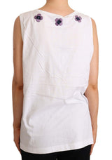 Floral Trim Logo Tank Top σε λευκό