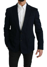 Elegante blazer de hombre azul oscuro Fit