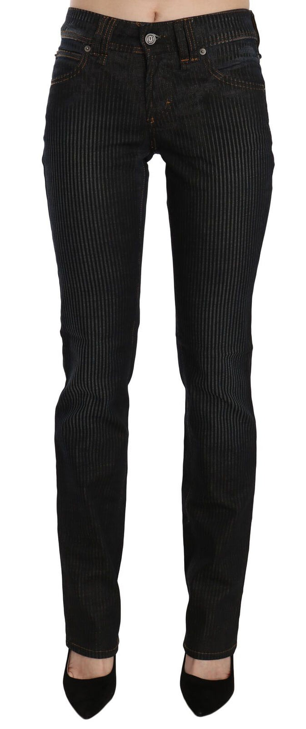 Elegante schwarze schlanke Fit Cord -Jeans