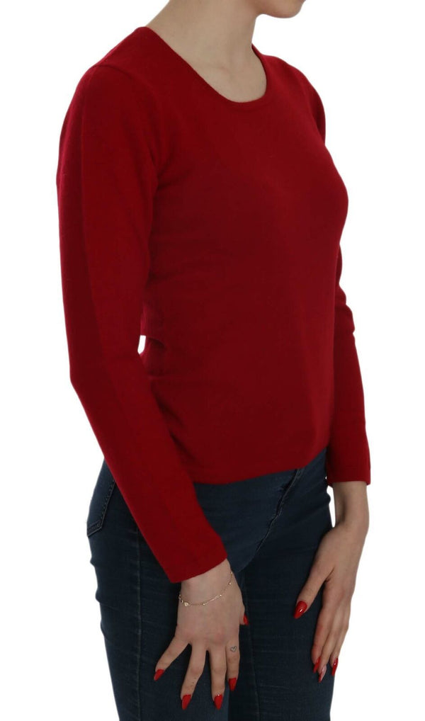 Elegante camicetta per pullover in cashmere rosso