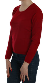 Elegante blusa de jarra de cachemir rojo