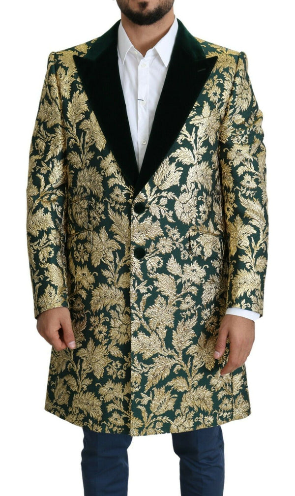 Elegante chaqueta Gold Green Jacquard Sicilia