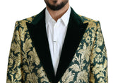 Elegant Gold Green Jacquard Sicilia Jacke