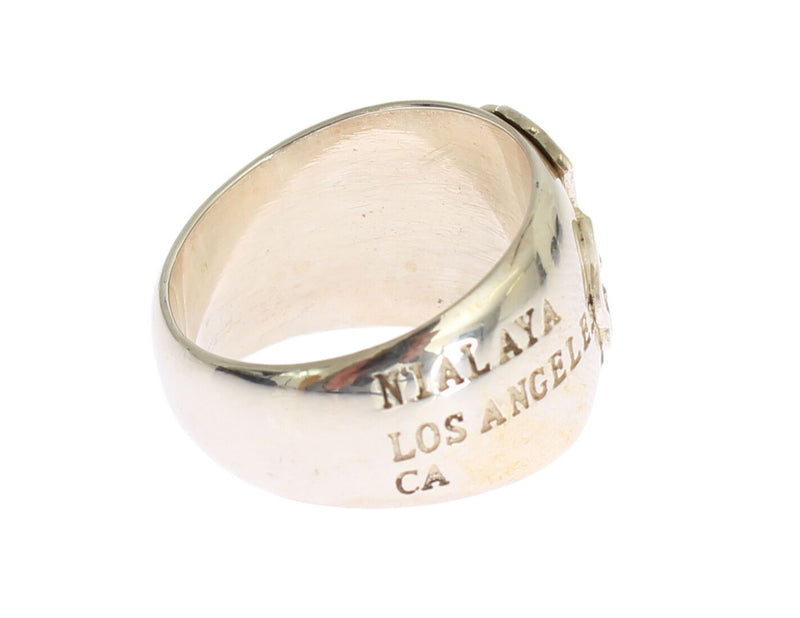 Anillo de declaración de plata esterlina elegante