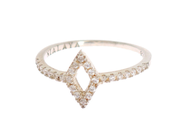 Anillo elegante de plateado CZ Crystal Studded