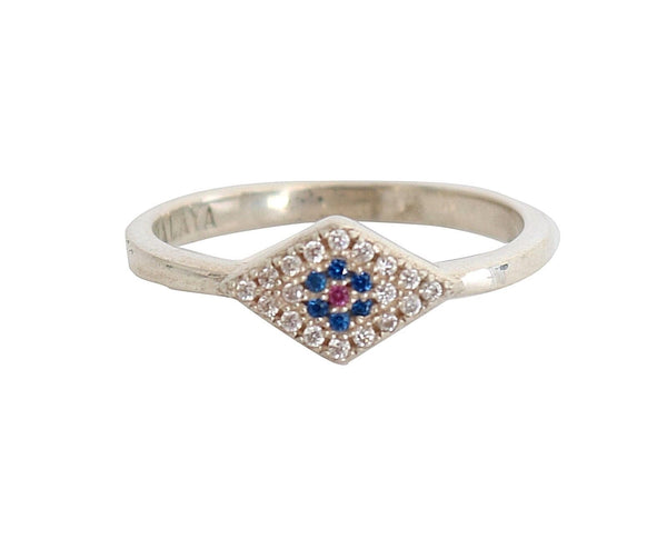 Bague incrustée en cristal élégant en argent CZ