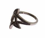 Chic Black Rhodium Silver Cz Crystal Ring