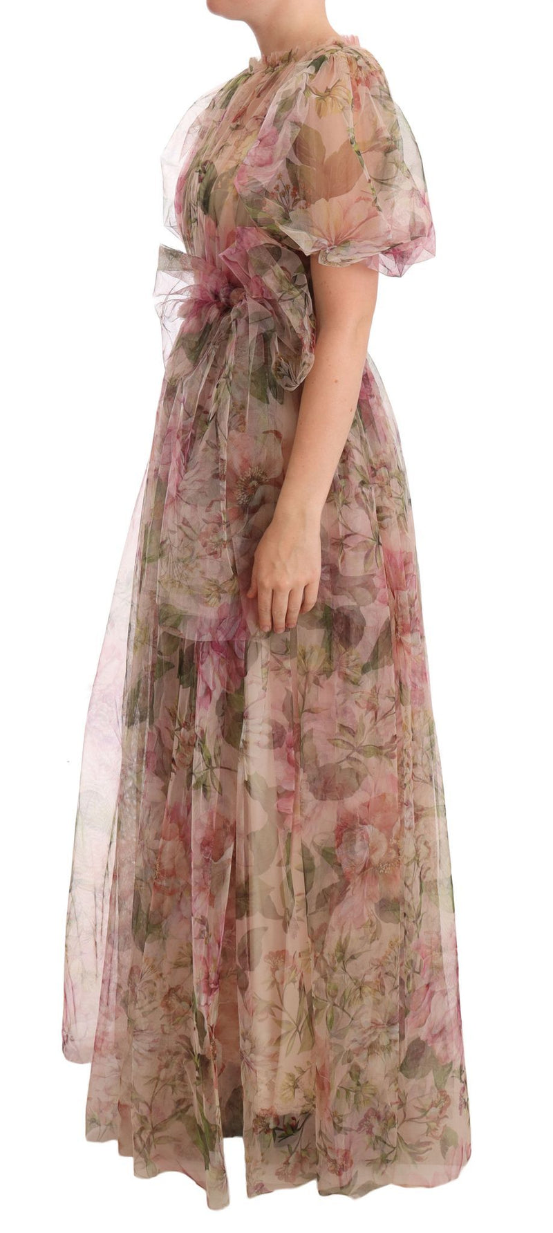 Vestido de nylon maxi de estampado floral