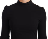 Elegant Black Turtleneck Sheath Dress