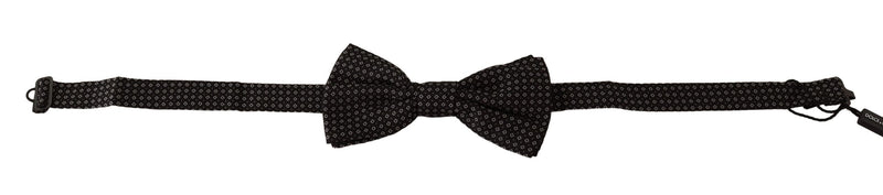 Elegante corbata de seda estampada con estampado negro