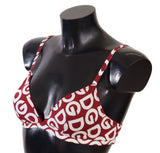 Red Cotton Logo Imprimé Designer Bra