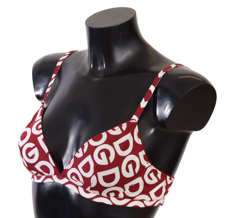 Reggiseno designer stampato con logo rosso