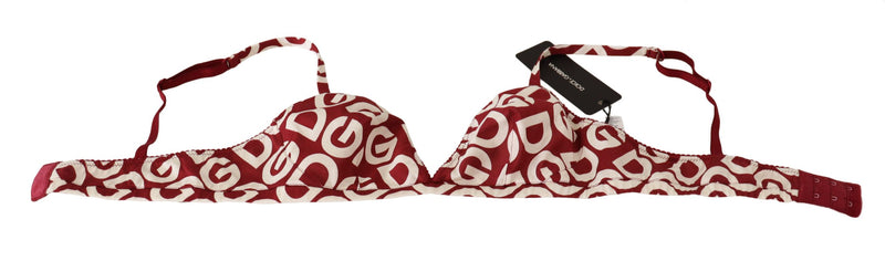 Red Cotton Logo Imprimé Designer Bra