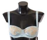 Elegant Silk Blend Balconette Bra in Light Blue