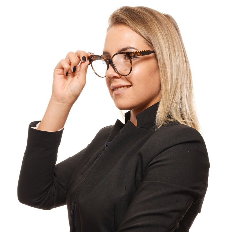 Lunettes féminines rigoureuses rondes brunes chics