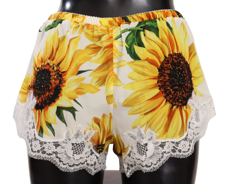 Shorts de lingerie en dentelle de tournesol - mélange de soie