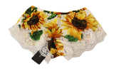 Sonnenblumen -Spitzen -Dessous -Shorts - Seidenmischung