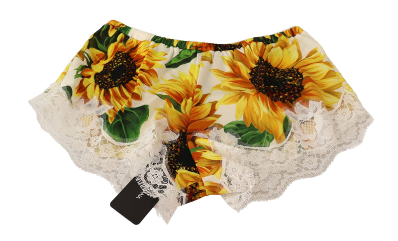 Shorts de lingerie en dentelle de tournesol - mélange de soie