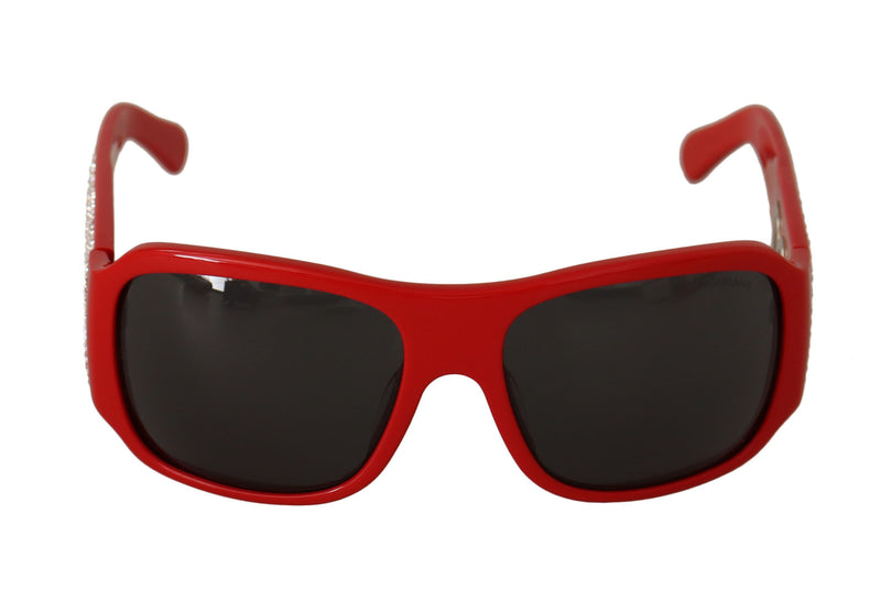 Swarovski Stone Embelli les lunettes de soleil rouges