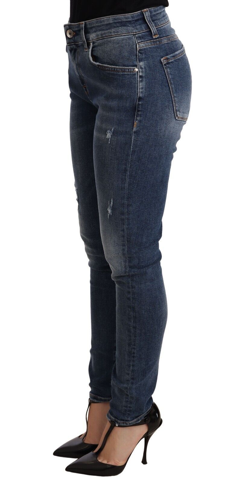 Elegante, schlanke, verzweifelte Skinny-Jeans