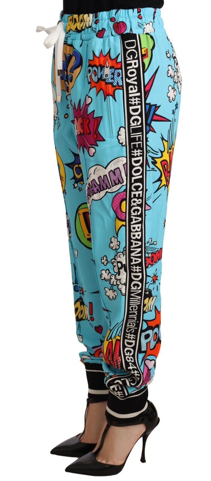 Pantalones de jogger de punto de dibujos de dibujos animados elegantes