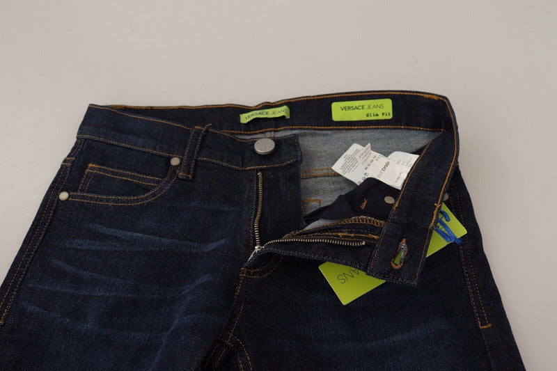 Eleganti jeans designer magro a bassa vita