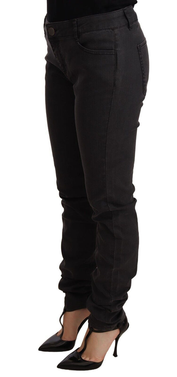 Chic Mid Taille Skinny Black Denim