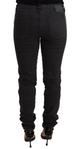 Chic Mid Waist Skinny Black Denim