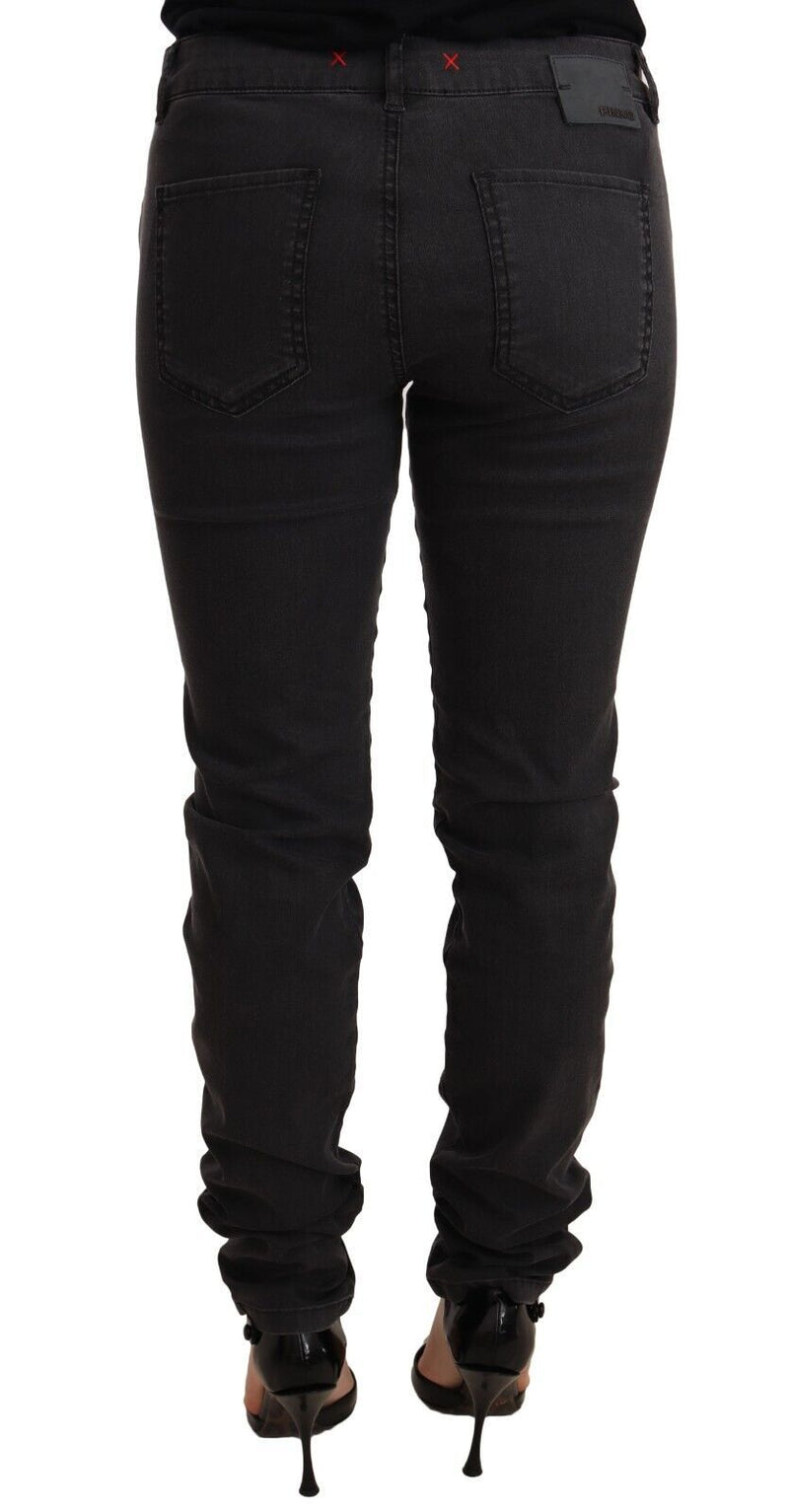 Chic Mid Taille Skinny Black Denim