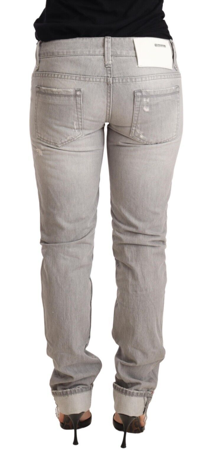 Jeans de lavado gris castrizado elegante y elegante