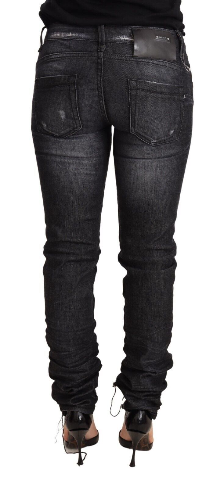 Eleganter taille dünner schwarzer Jeans